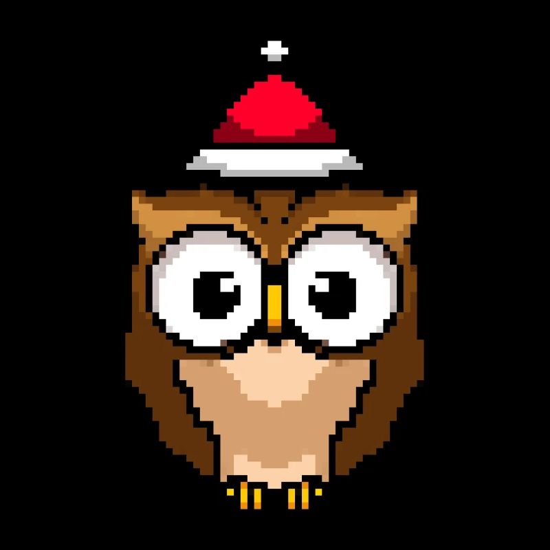 Eule Pixelated Christmas - Lustige Eule