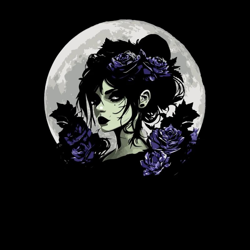 Fille gothique aux roses noires - Gothique