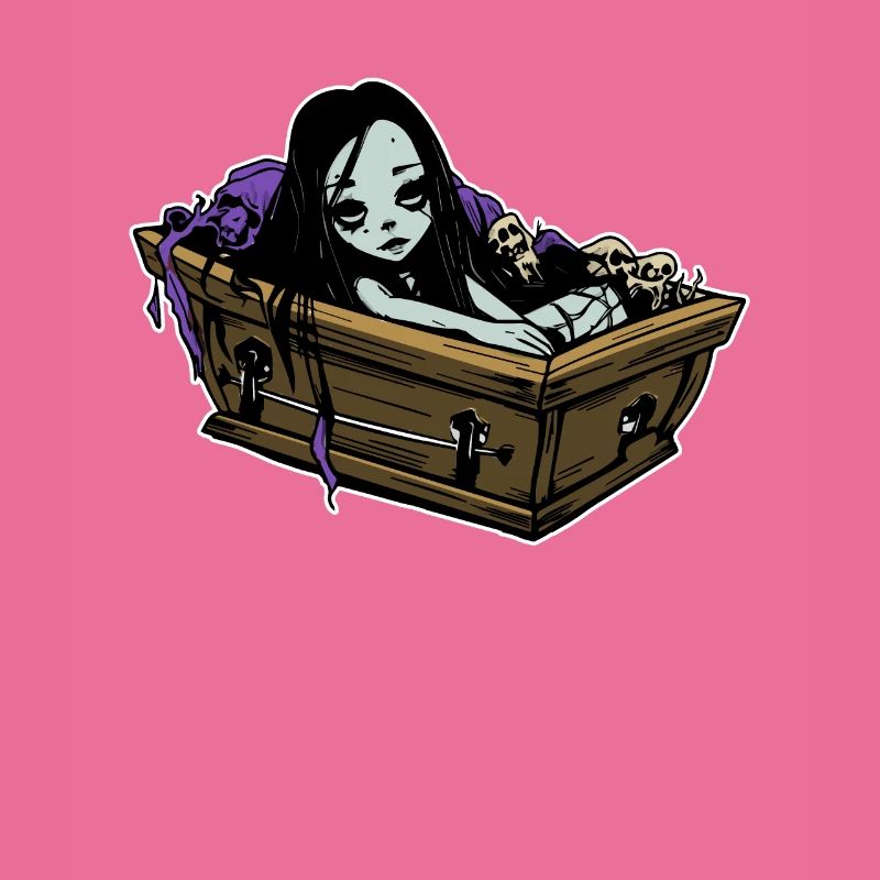 Romantischer Goth in Sarg - Gothic Emo Grufti