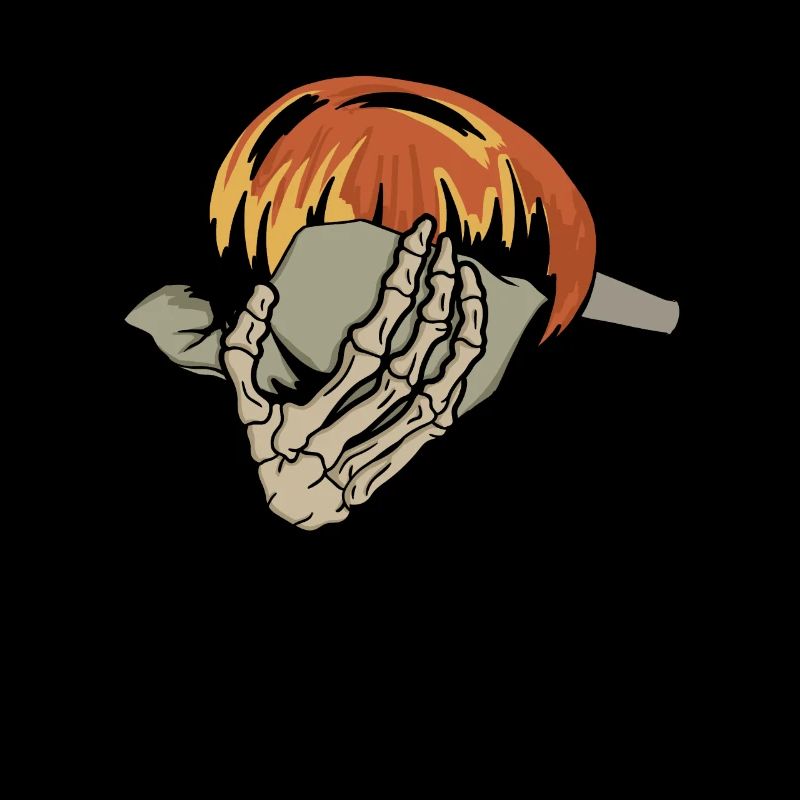 Skeletthände, die einen Glasblob formen -