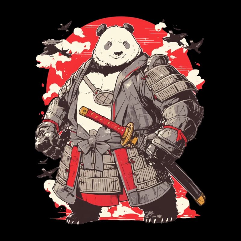 Pandabär Samurai Japanischer Riesenpanda