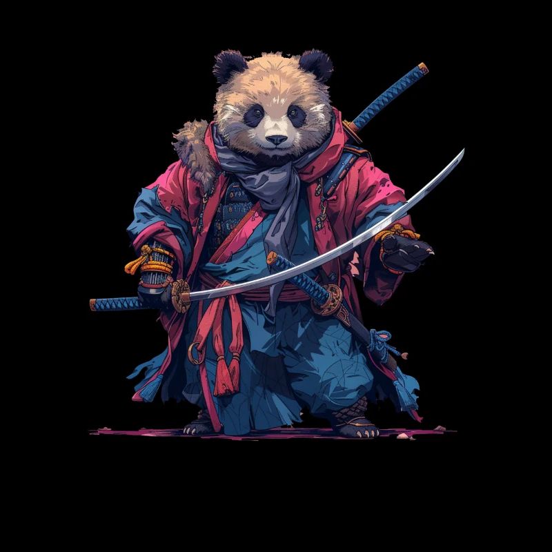 Panda Bear Samurai Japanese Giant Panda