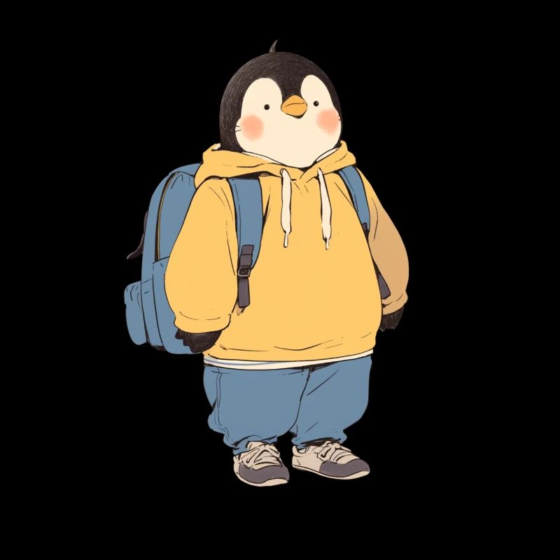 Pinguin Schule Kind Kawaii Pinguin Niedlich