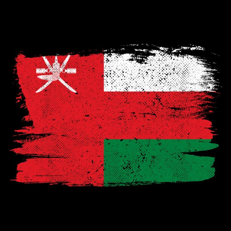 Drapeau d’Oman Drapeau Paix Vintage