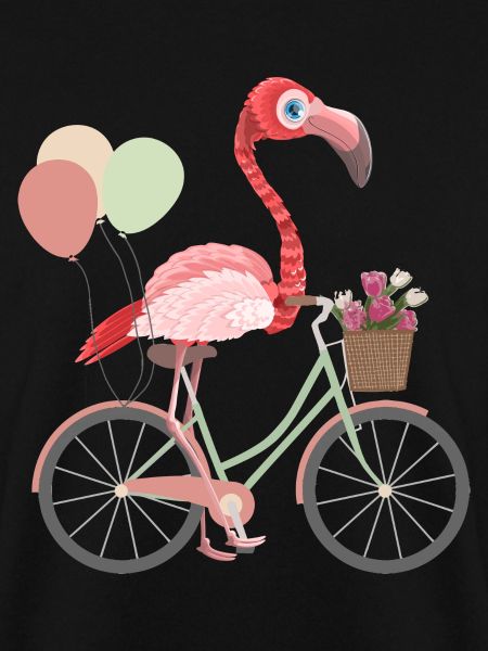 Flamingo auf Fahrrad