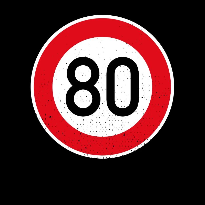 80th Birthday Sign Speed Limit Gift Speed 80