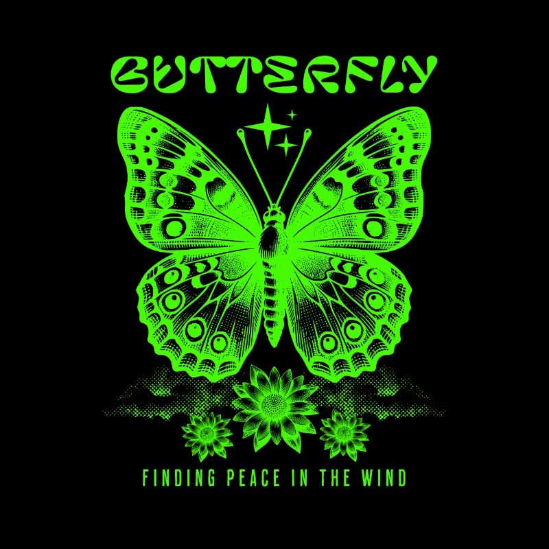 Papillon trouvant la paix dans le vent