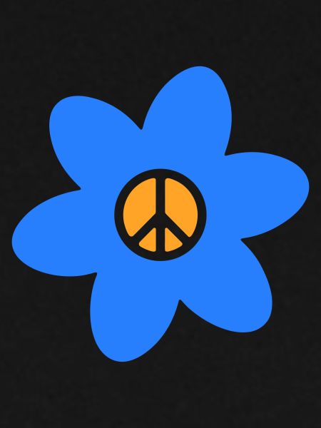 Blume mit Friedenszeichen