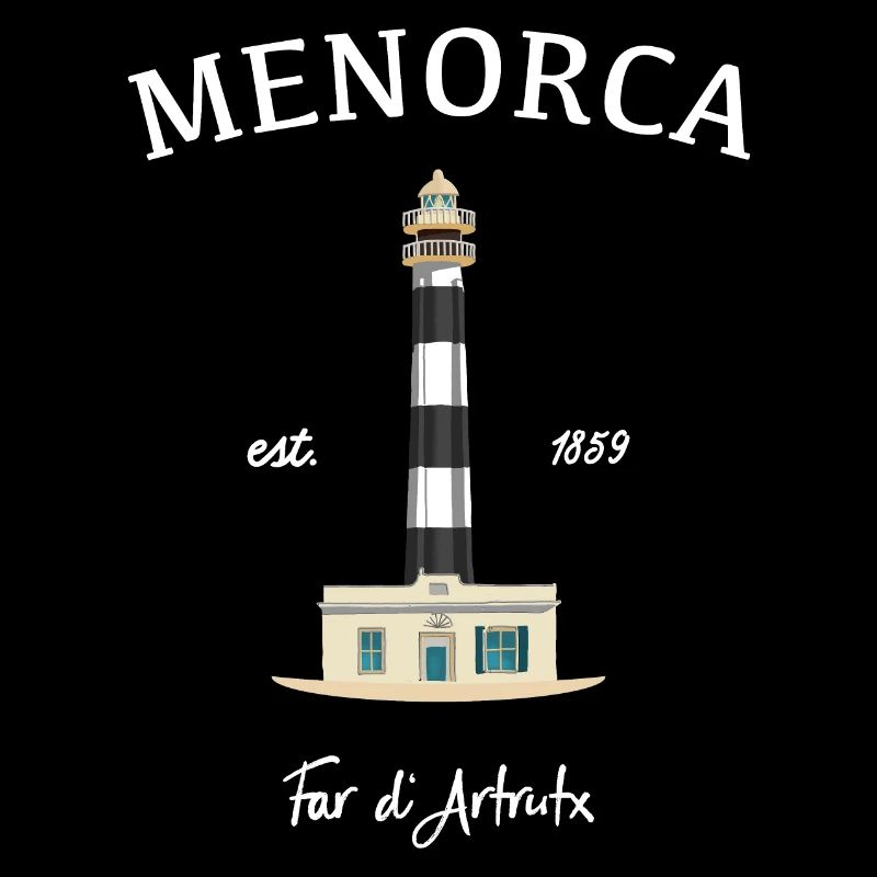Menorca, Balearic Islands, drawing Leuchtturmd'Artrutx