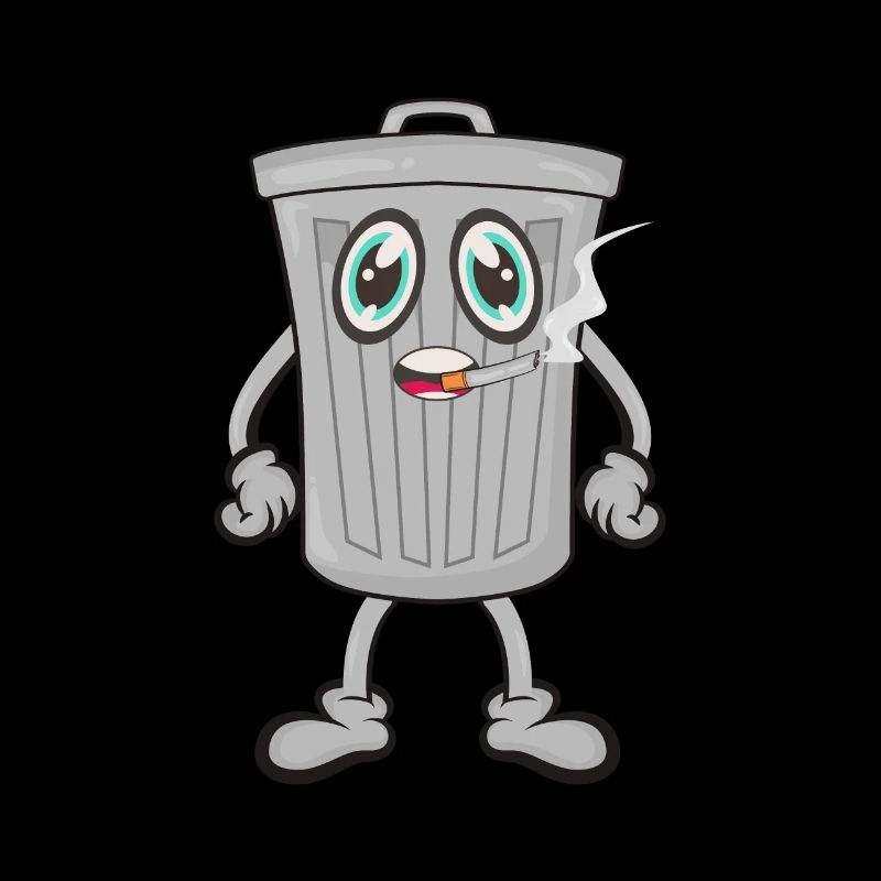 Mülleimer Zigarrette rauchen