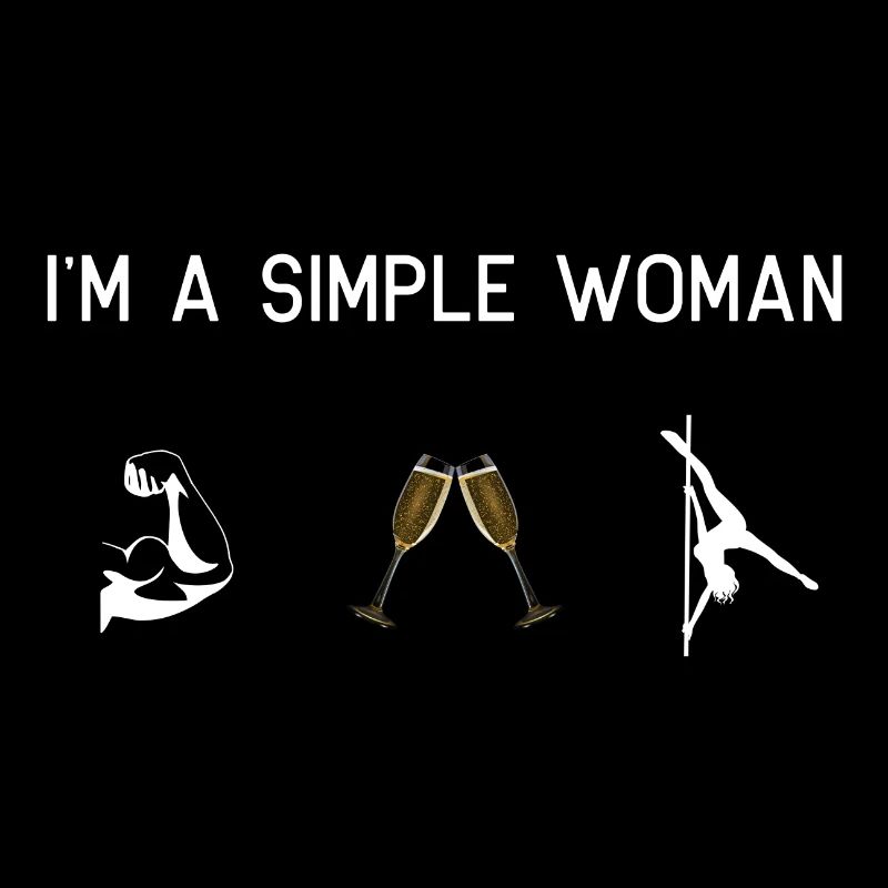 Ich bin eine einfache Frau Muskeln Sekt Pole Dance