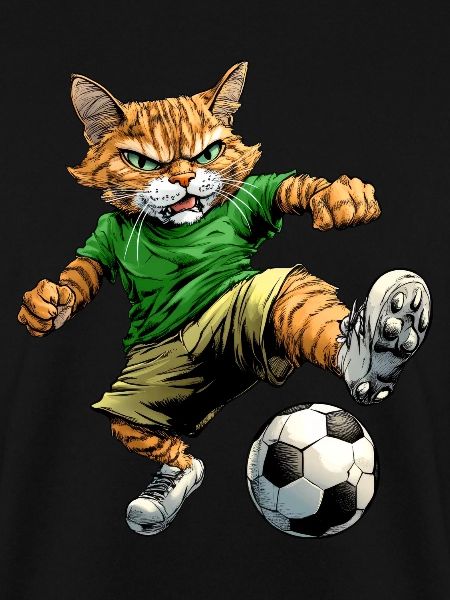 Katze Fussball grün