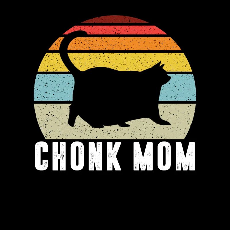 Chonk chat maman échelle meme drôle style rétro maman