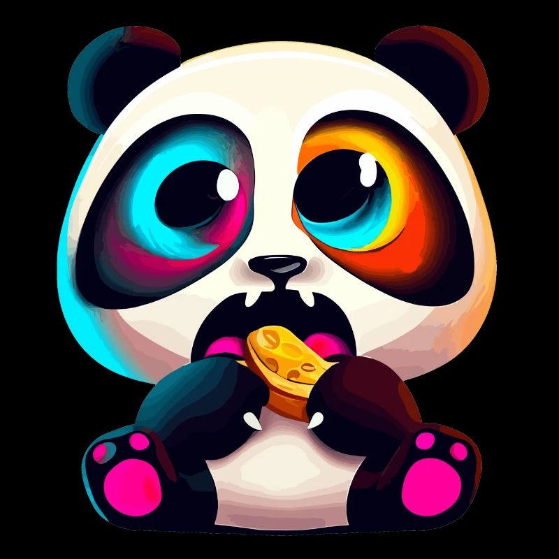 Mignon Panda mangeant Illustration