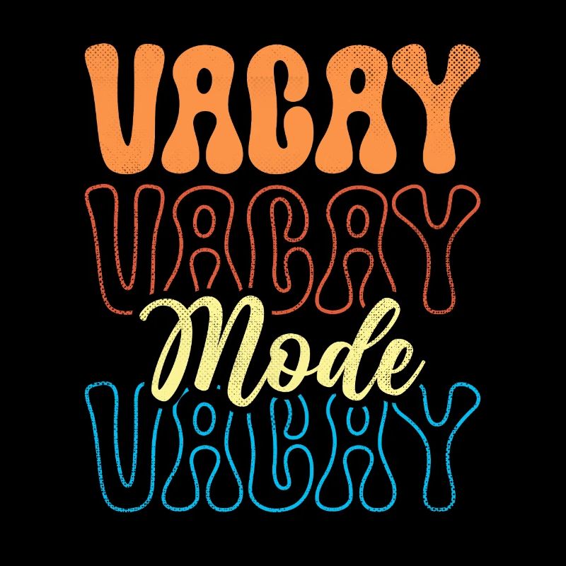 Vacay Mode Cat With Glasses Palms Retro Beach Gift