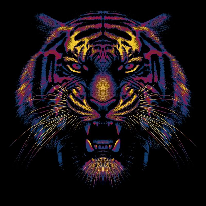 Farbiger Tigerkopf