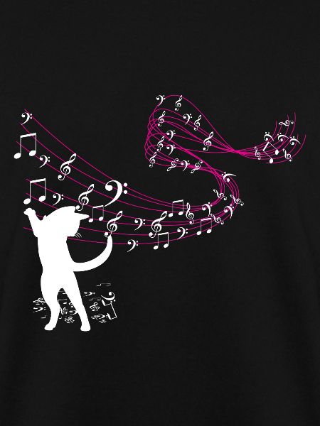 Katze Fängt Musiknoten