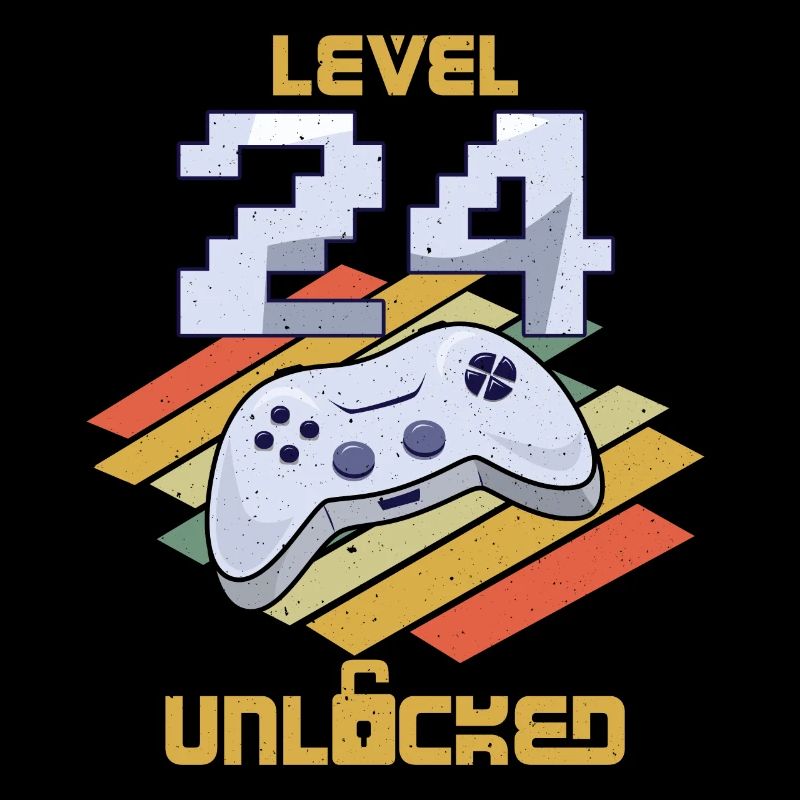 Retro Video Game Lover Age 24 Level Unlocked