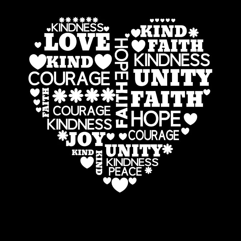 Word Cloud Heart Kindness Kind Awareness Unity Day