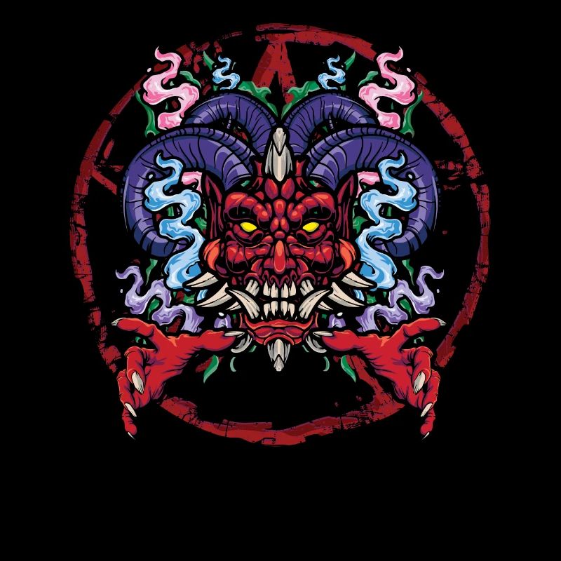 Pentagram Devil Demon Retro Horror Scary Halloween