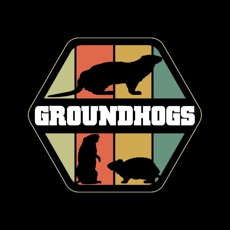 Groundhogs Silhouettes Retro Style