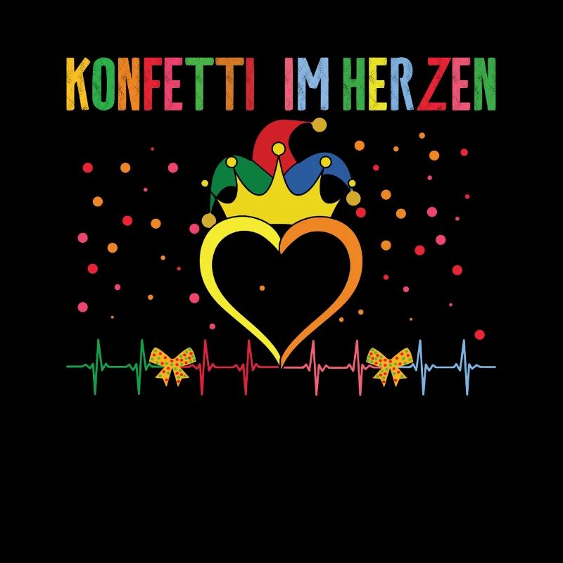 Confettis de carnaval dans le coeur coeur coloré