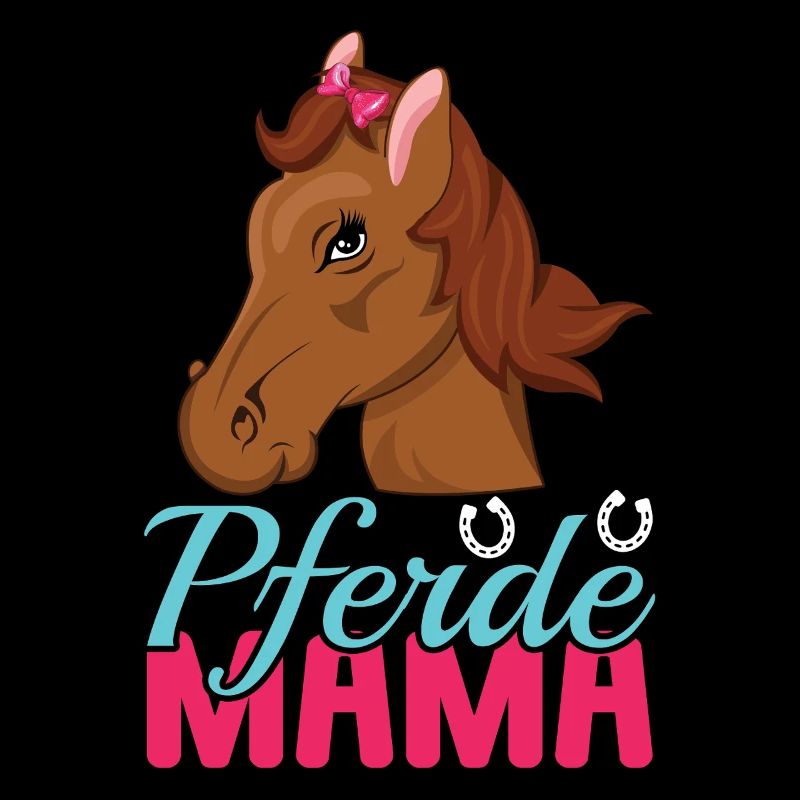 Pferde Mama Charmante Illustration Mit Pferdekopf