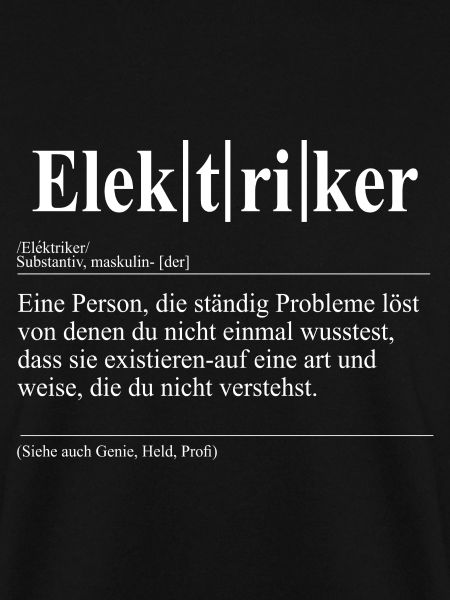 Elektriker Lustige Berufs Definition