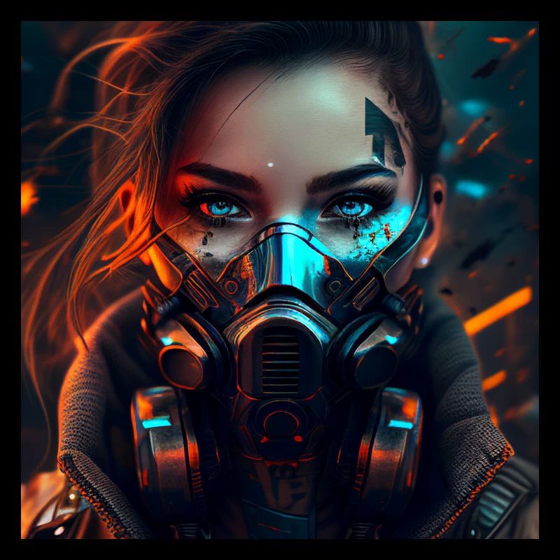 Sci-Fi Frau mit Maske