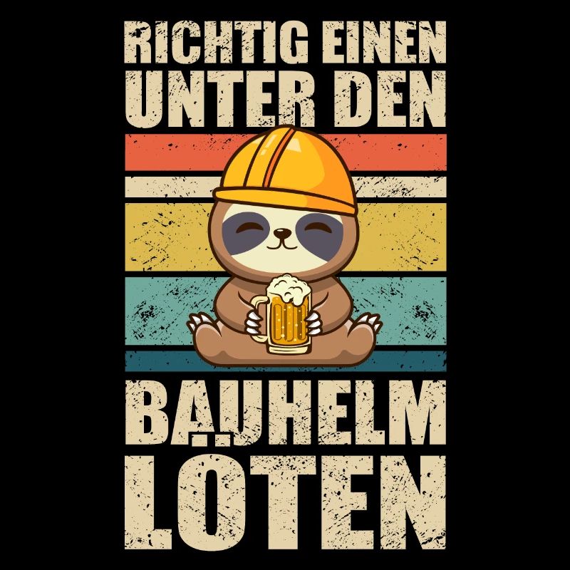 Bier Faultier Baustelle Vatertag Biertrinker