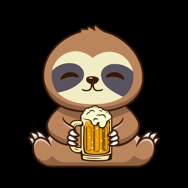 Faultier Bier Lustig Biertrinker