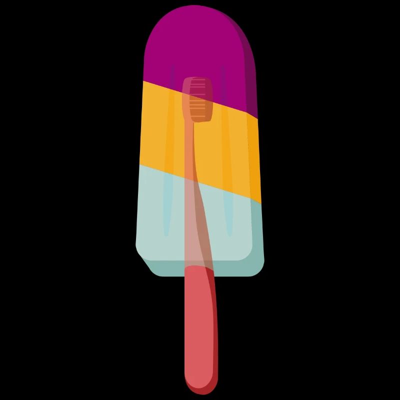 Eis mit Zahnbürste