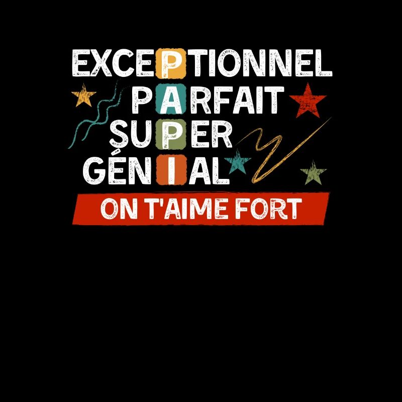 Papi Exceptionnel Parfait Super Génial Cadeau