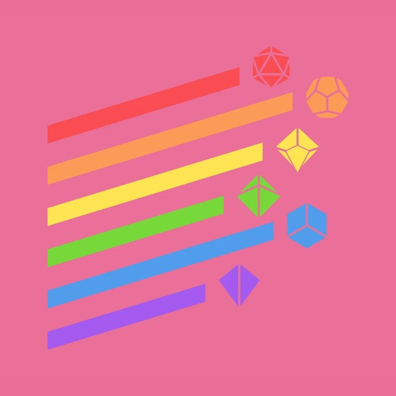 Rainbow Polyhedral Dice Set Tabletop RPG