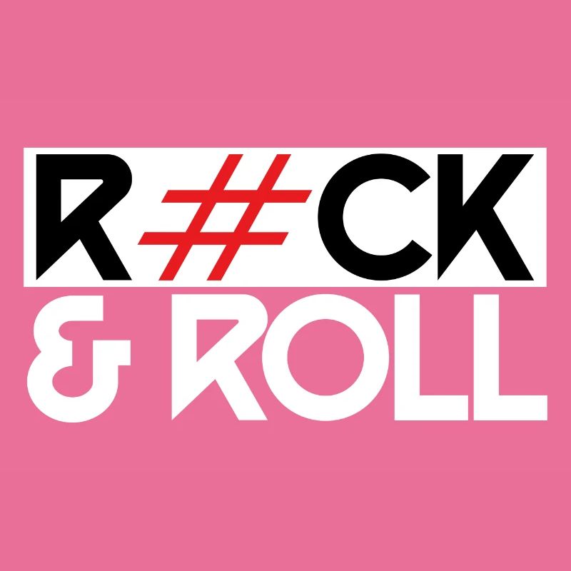 Bold Rock & Roll Hashtag Statement Tee