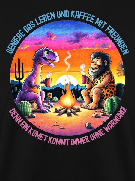 Dinosaur and lion camping