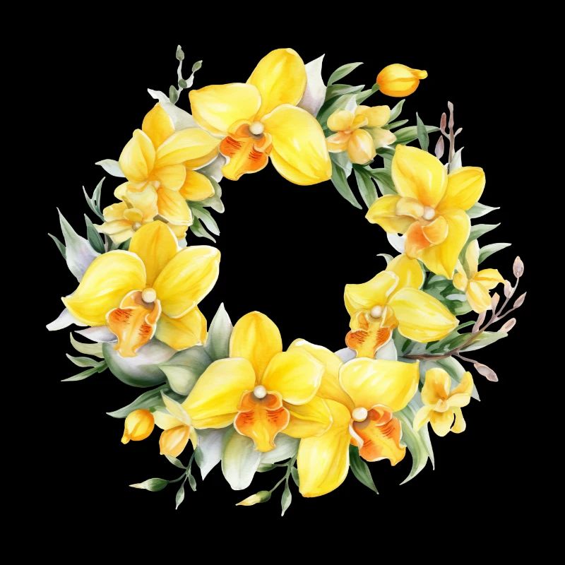 Plantes Couronne de fleurs Fleurs Orchidée Mariage jaune
