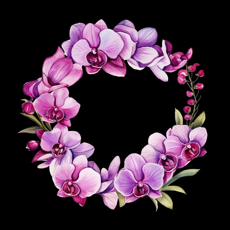 Couronne de Fleurs Orchidée Rose Rose Mariage
