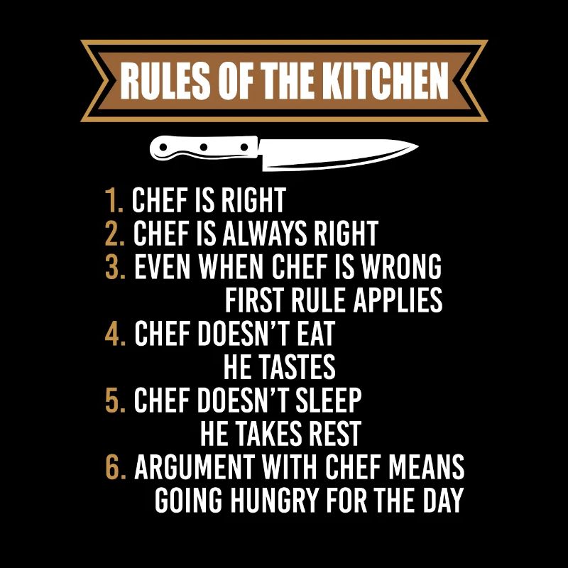 Rules Of The Kitchen Chef Is Always Right Funny