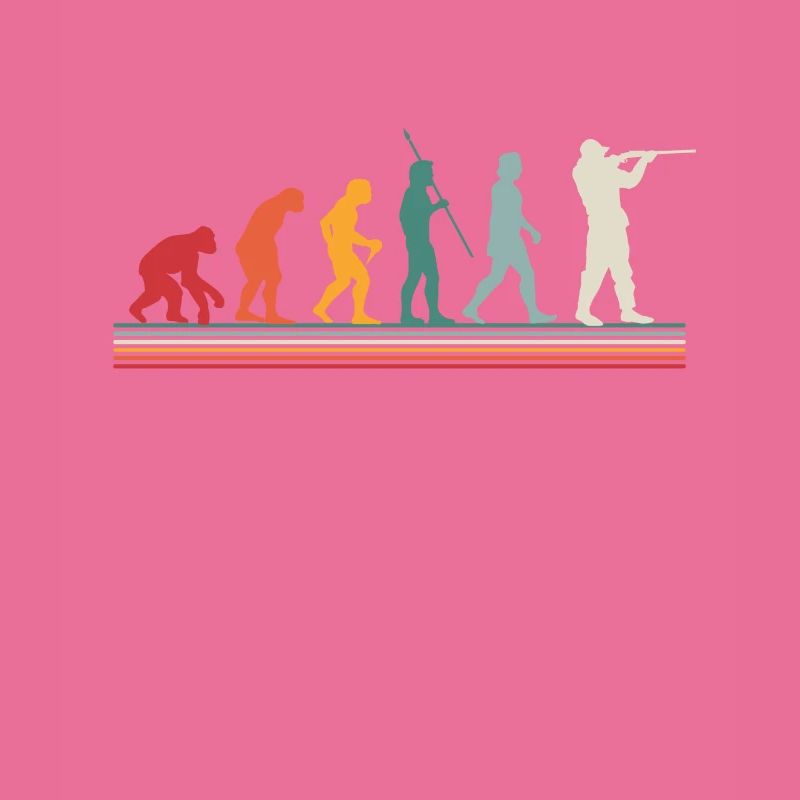 Evolution Jäger Jagd Retro Geschenk