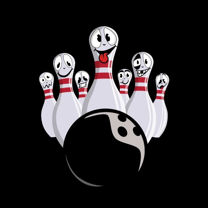 Bowling mit lachenden Bowling-Pins