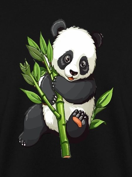 Knuffiger Panda mit Bambuszweig