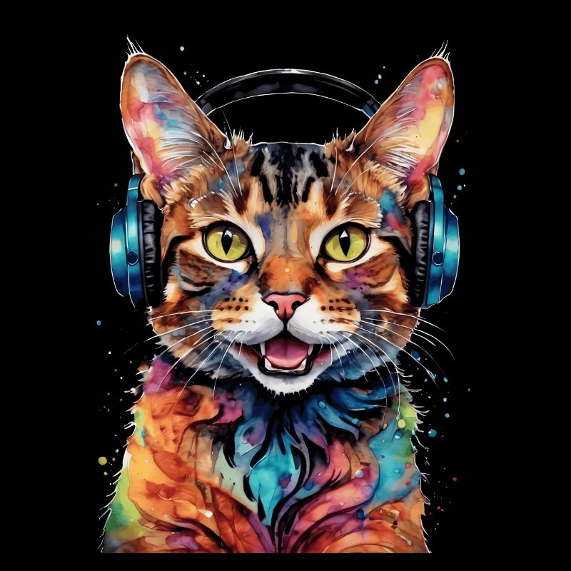Casque de chat coloré drôle animal design imprimer