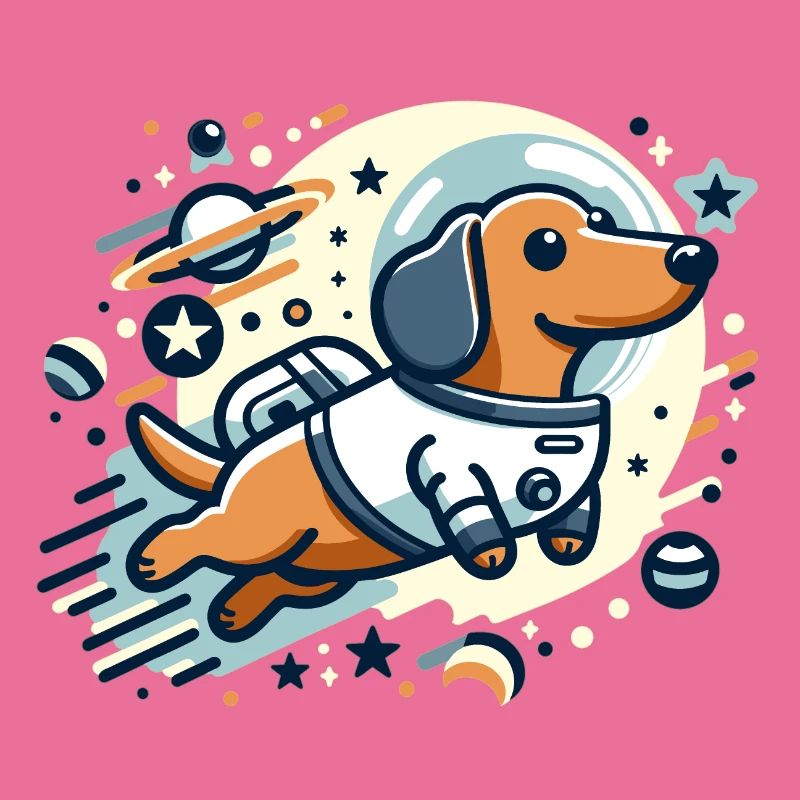 Teckel astronaute dans l’espace