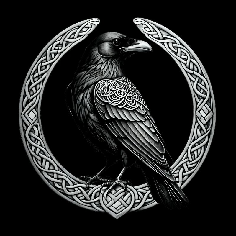 Corbeau avec nœud celtique 01