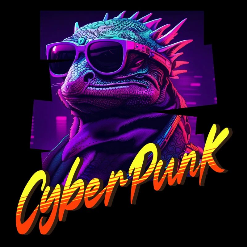 Cyberpunk-Eidechse