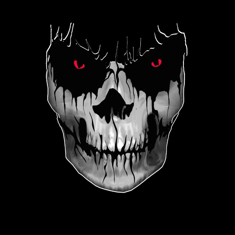 Skull Red Eyes - Skull Horror Skull Biker