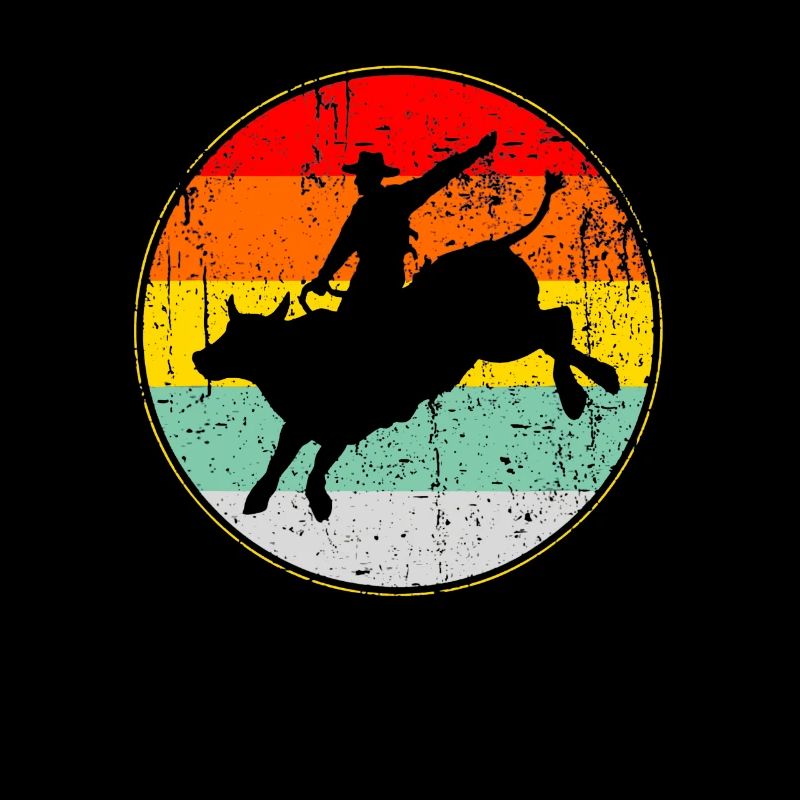 Bull Riding Rodeo Taurus Cowboy Vintage