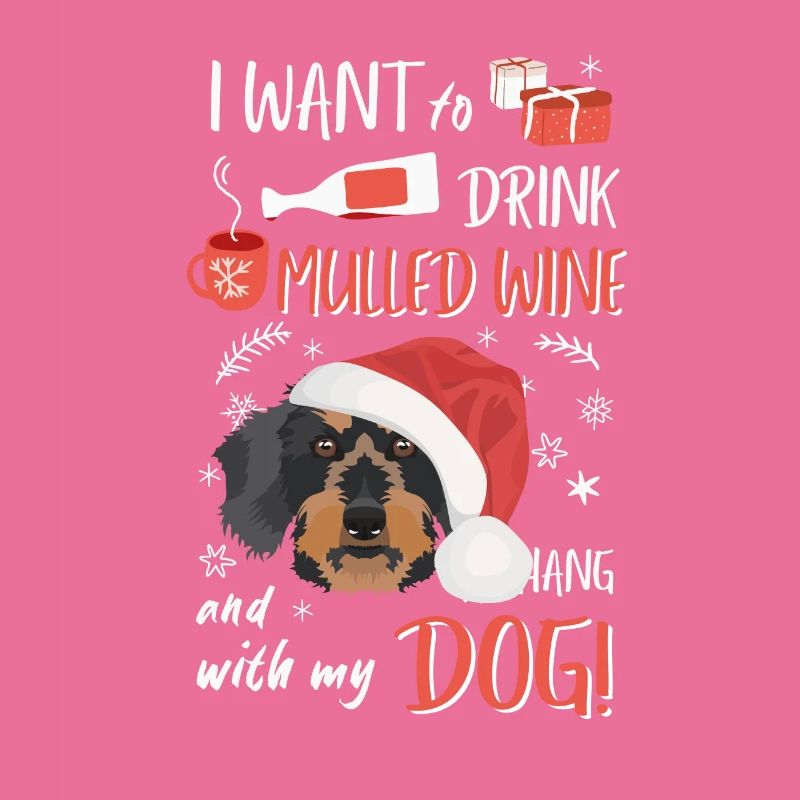 Teckel à poil dur Vin chaud Noël