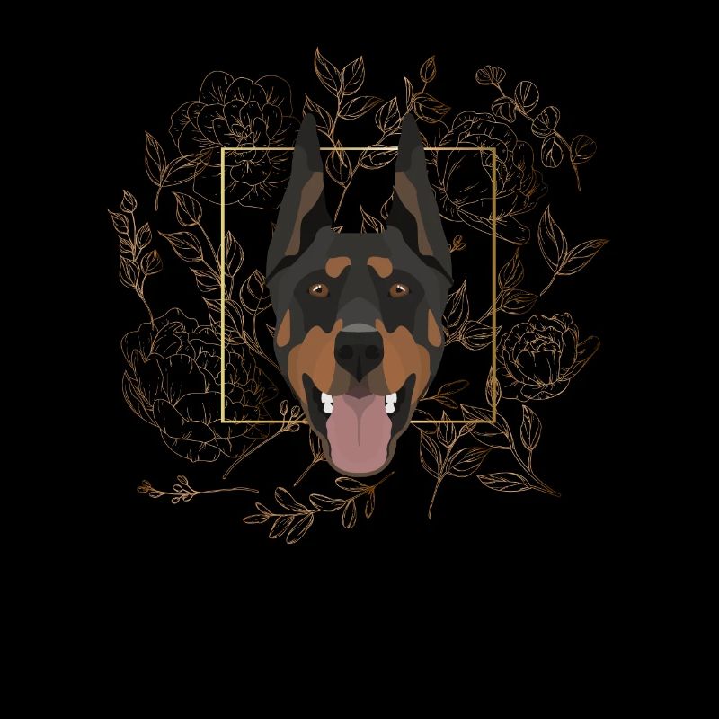 Goldener Hund Dobermann